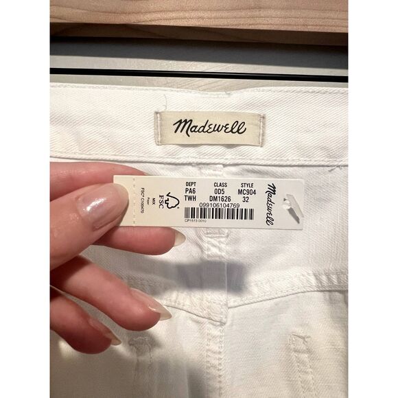 NWT Madewell Relaxed Denim Shorts in Tile White Women's Size 32 - Picture 8 of 14